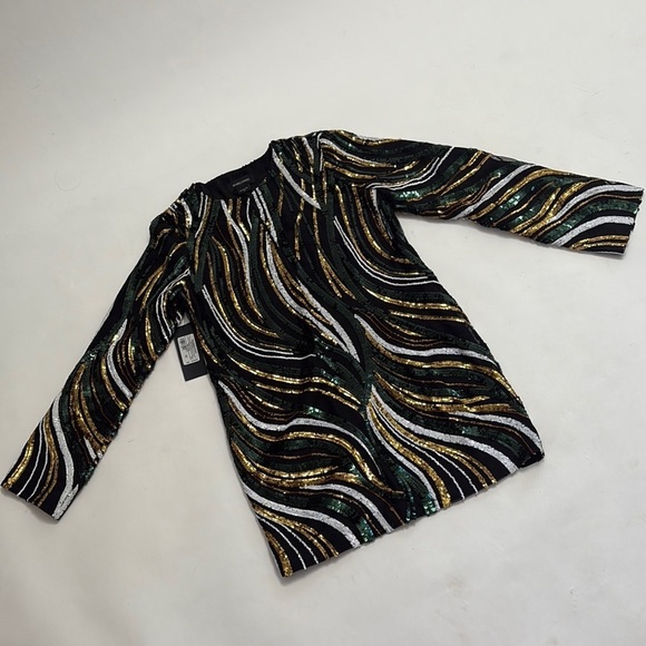 Marciano "Jen Tunic Dress" in Green and Gold Sequin - Picture 3 of 10